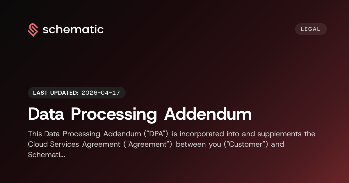 Data Processing Addendum | Schematic